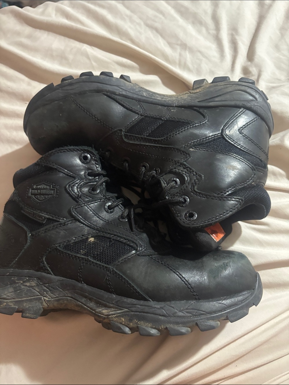 Harley-Davidson Black Men's Lace-Up Leather Work Boots